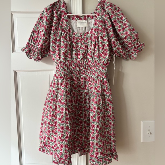 NWT Tuckernuck Hyacinth House Red Dahlia Floral Dorothy Mini Dress - Picture 2 of 8